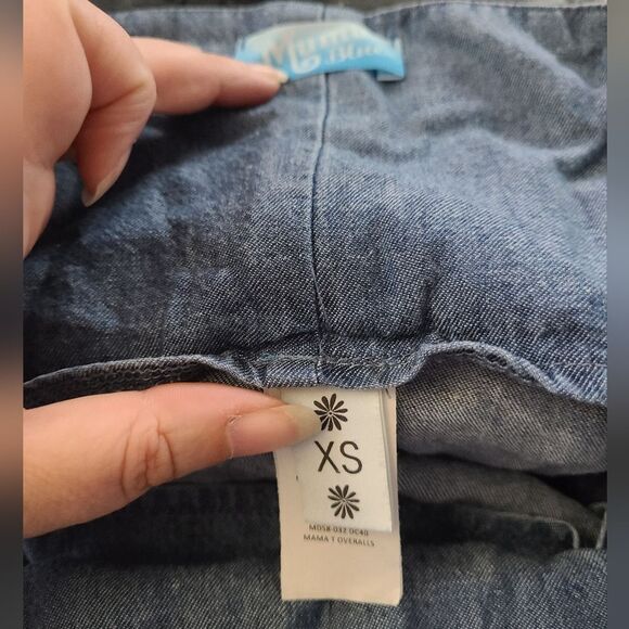 Show Me Your Mumu Blue Chambray Mama T Overalls with Pockets Women's Size XS - Picture 4 of 5